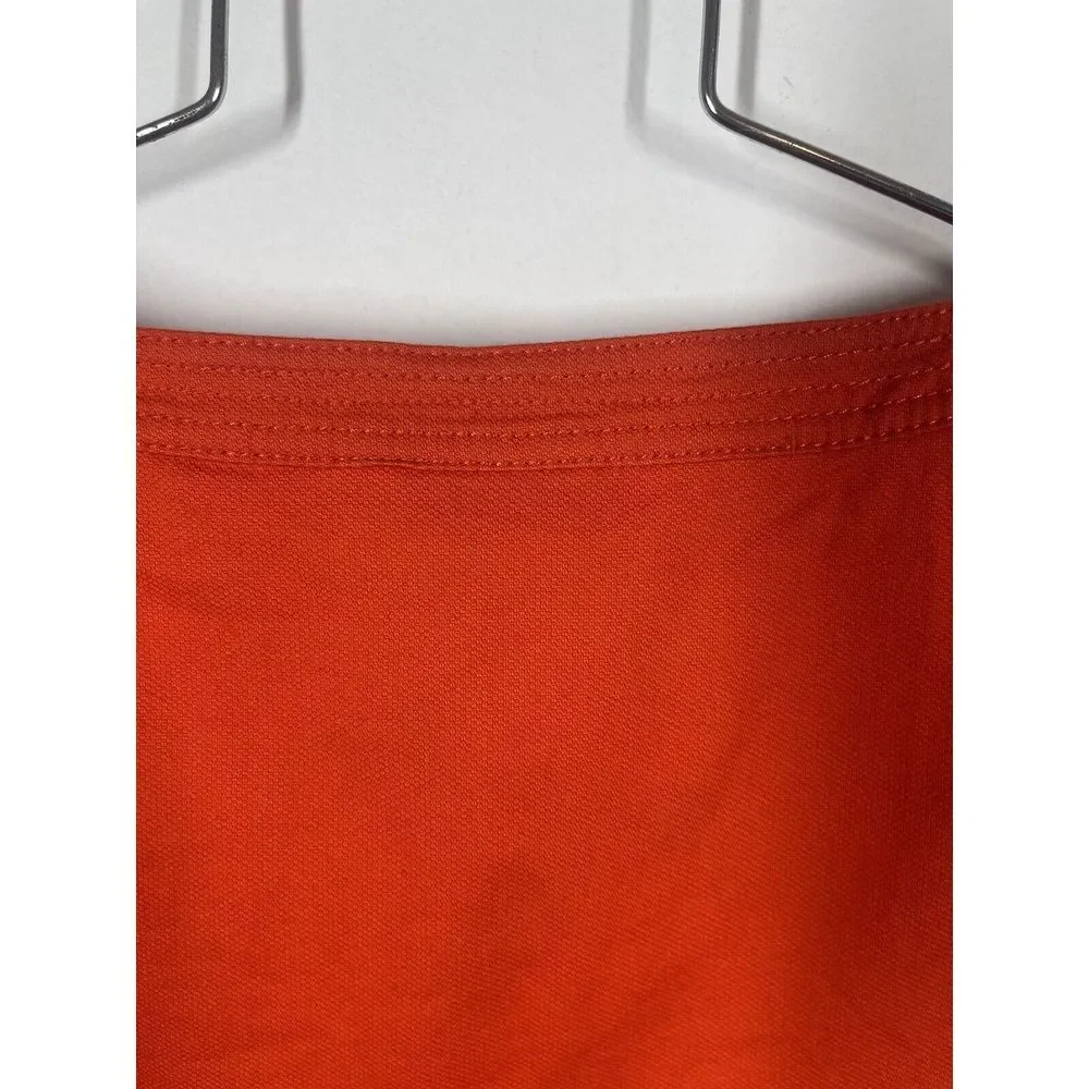 Tory Burch Leena Sleeveless Orange Lined Sheath Dress Side Zip Pockets Size‎ 4
